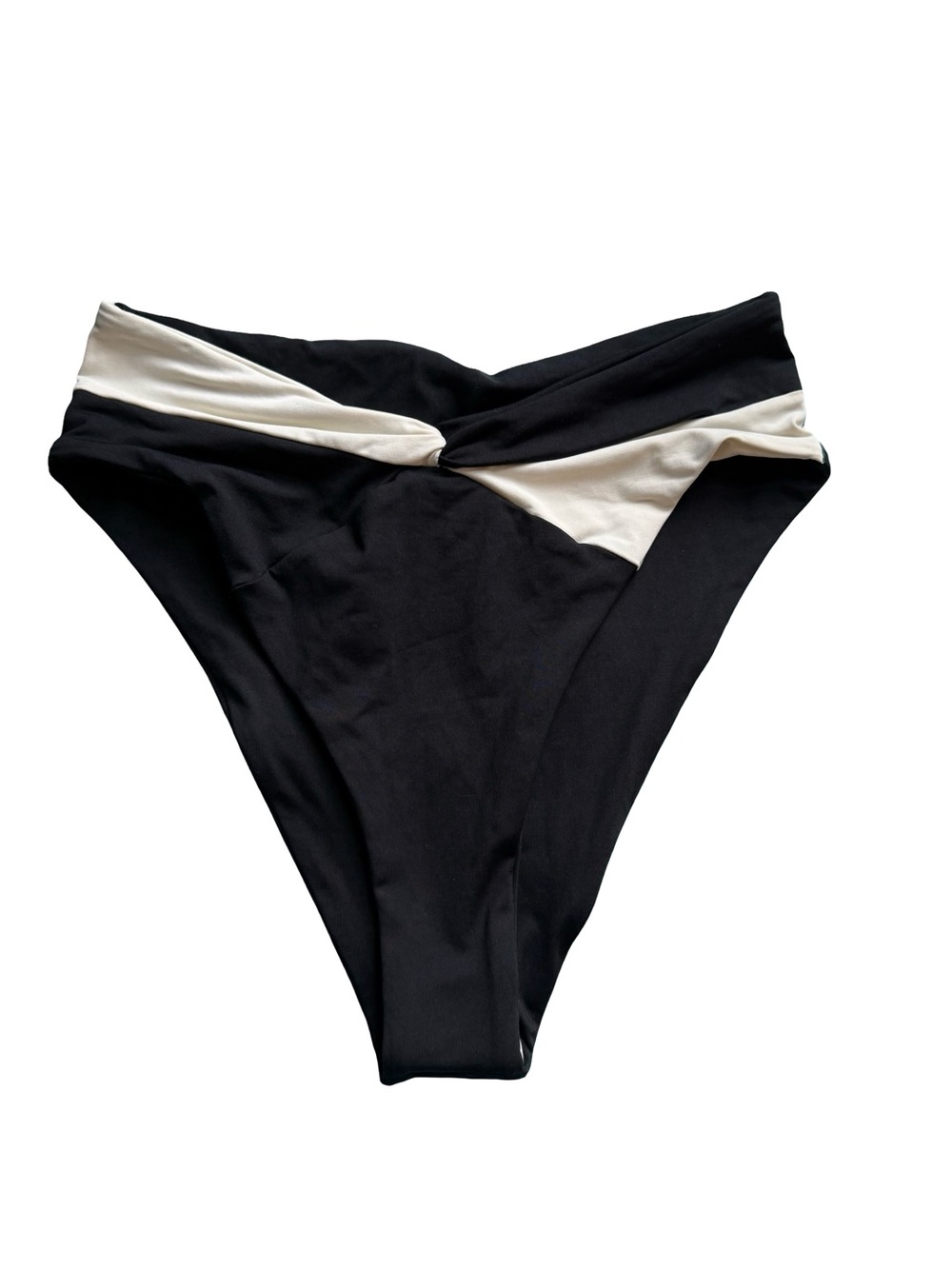 l*space Black and White High‑Cut Bikini Bottom Bitsy Cut Size S Beach Vacation
